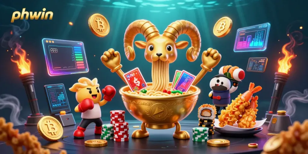 Experience the excitement of phwin with vibrant characters and dynamic casino elements.