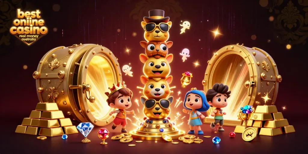 Experience the thrill at the best online casino real money Australia with vibrant, dynamic gaming elements.