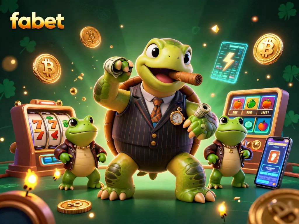 Experience fabet with vibrant characters in a casino setting amid exciting slot reels and crypto coins.